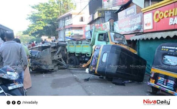 Six people injured in a road accident at Harippad.