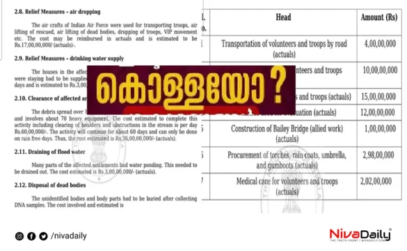 Wayanad disaster relief fund expenditure